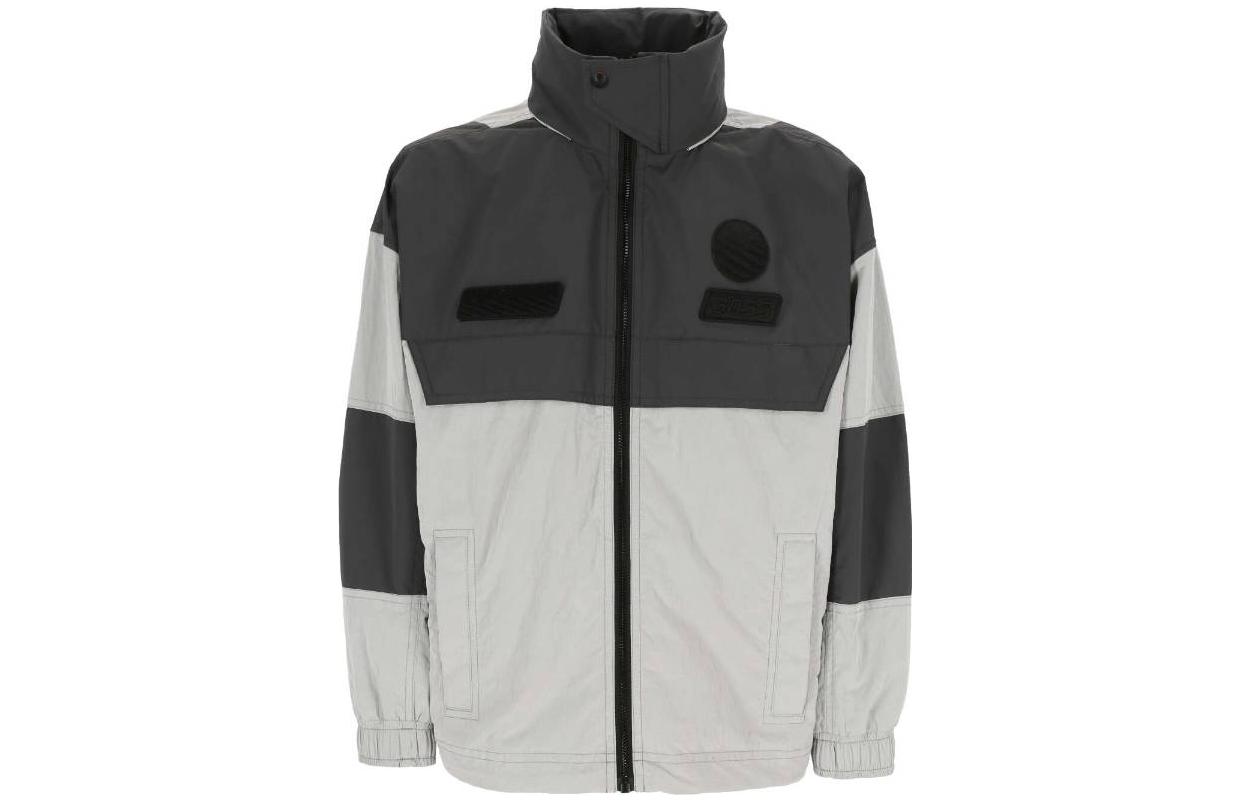 HUGO BOSS FW23 Colorblock Zip-Up Stand Collar Jacket Grey 50492559-022