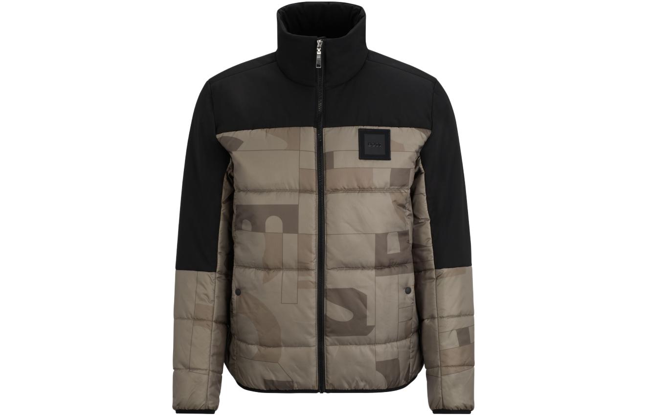 HUGO BOSS FW23 Colorblock Zip-Up Stand Collar Jacket  Long Sleeve 50497559-334