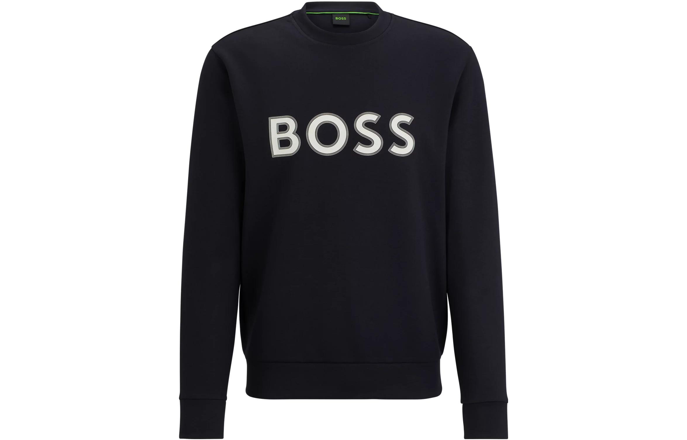 HUGO BOSS FW23 Cotton-Blend Sweatshirt with HD Logo Print Black 50504748-402