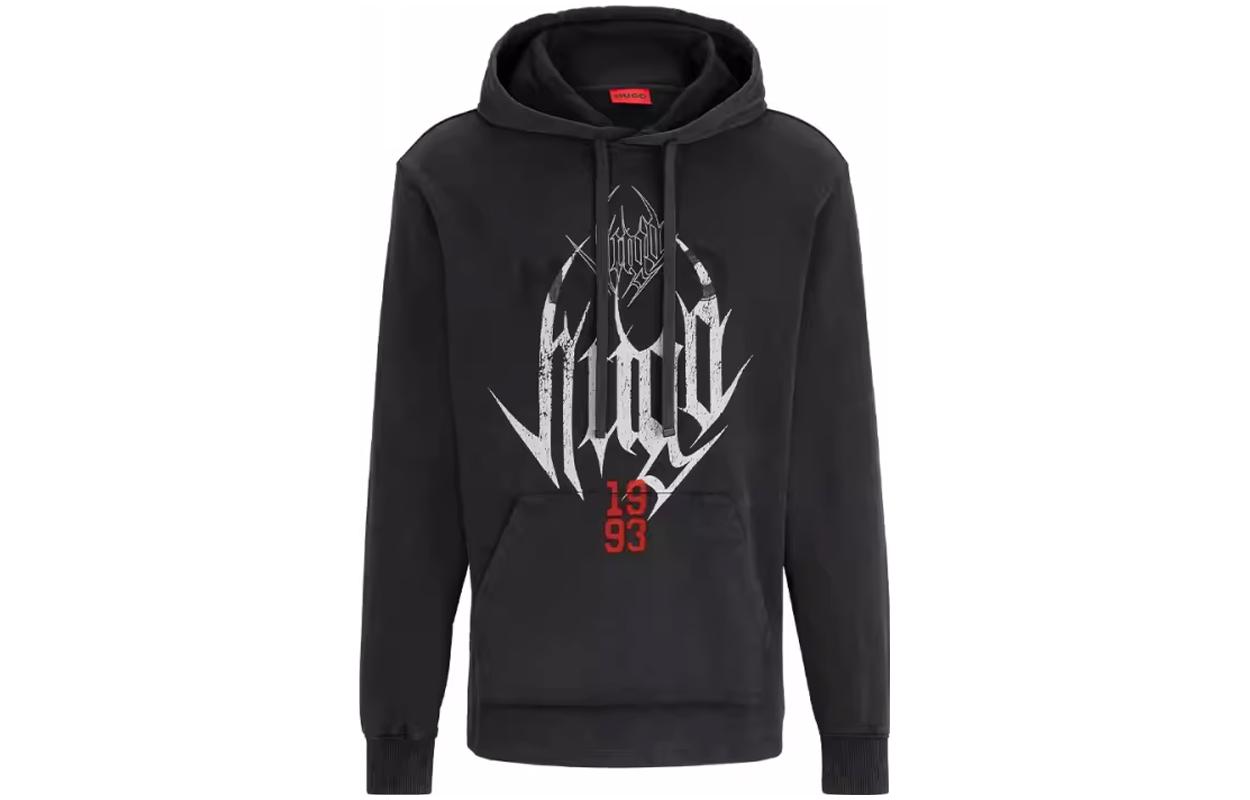 HUGO BOSS FW23 Digital Print Hoodie Long Sleeve Dark Gray 50511716-023