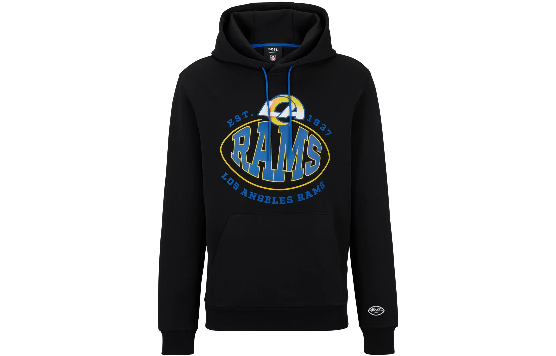 HUGO BOSS FW23 Graphic Print Drawstring Hoodie Men’s Black 50504598-003