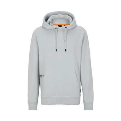 HUGO BOSS FW23 Gray Hoodie with Letter Pattern Print 50497142-050