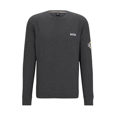 HUGO BOSS FW23 Grey Logo Graphic Long-Sleeve Sweatshirt 50496874-033