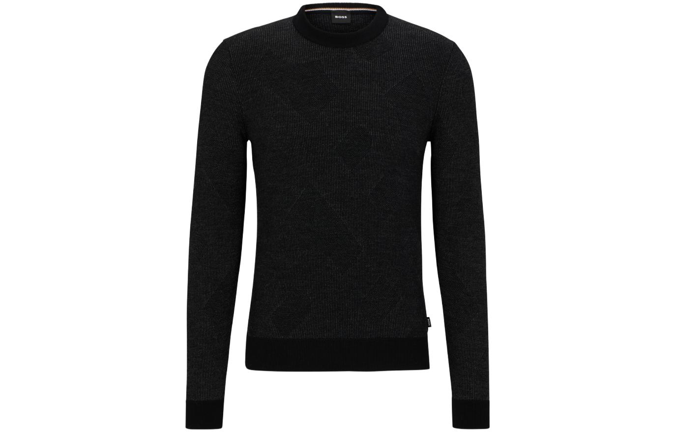 HUGO BOSS FW23 Interwoven Logo Jacquard Pullover Sweater . 50500675-001