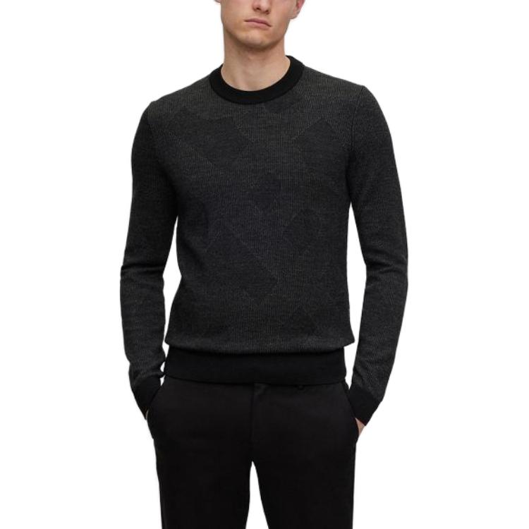 Lookbook HUGO BOSS FW23 Interwoven Logo Jacquard Pullover Sweater . 50500675-001