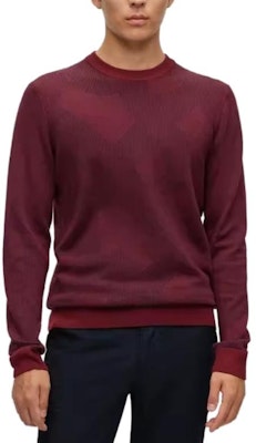 HUGO BOSS FW23 Interwoven Logo Jacquard Pullover Sweater . 50500675-001 1