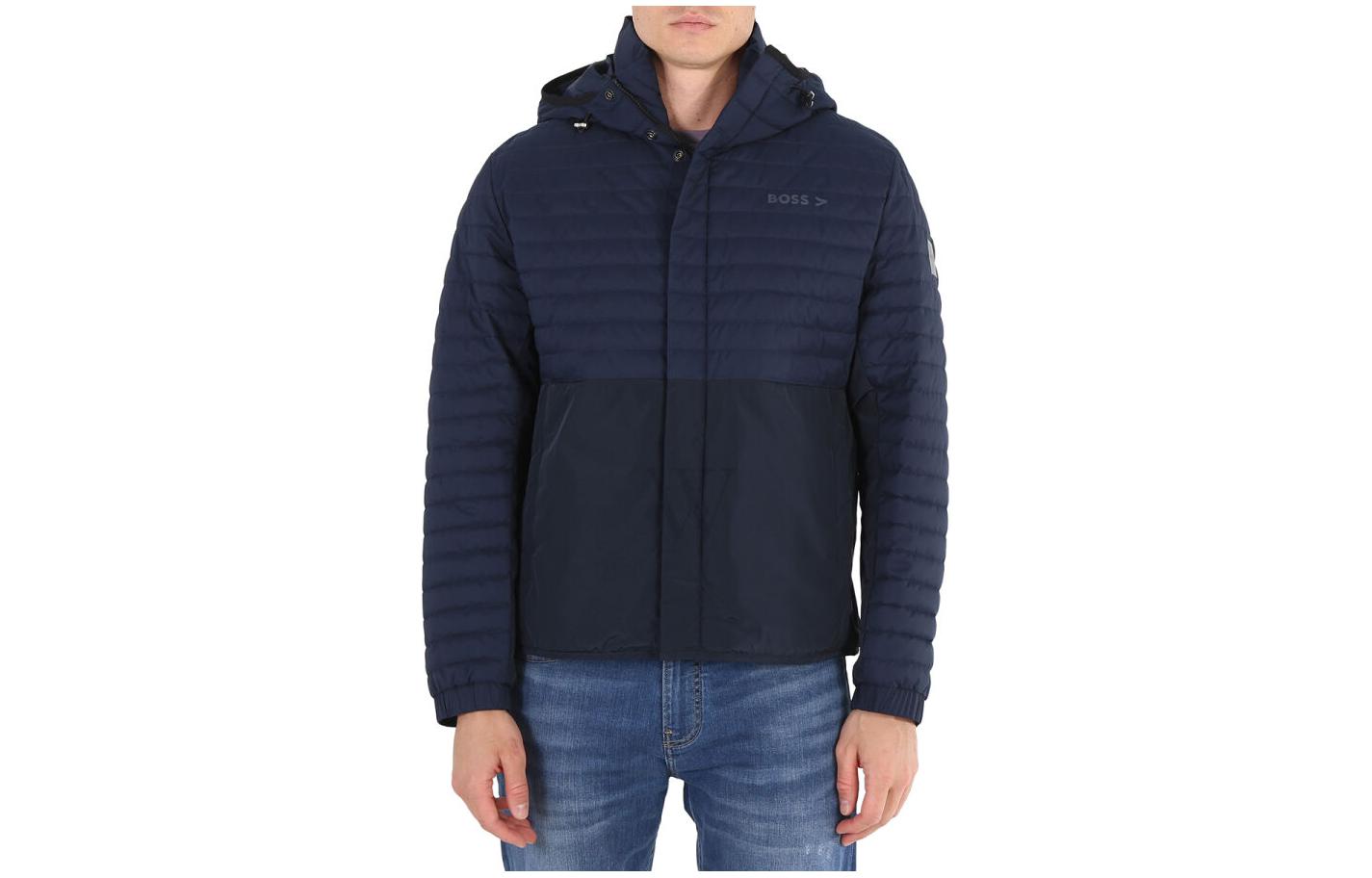 HUGO BOSS FW23 Letter Print Casual Hooded Jacket Blue () 50476117-404