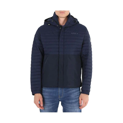 HUGO BOSS FW23 Letter Print Casual Hooded Jacket Blue () 50476117-404