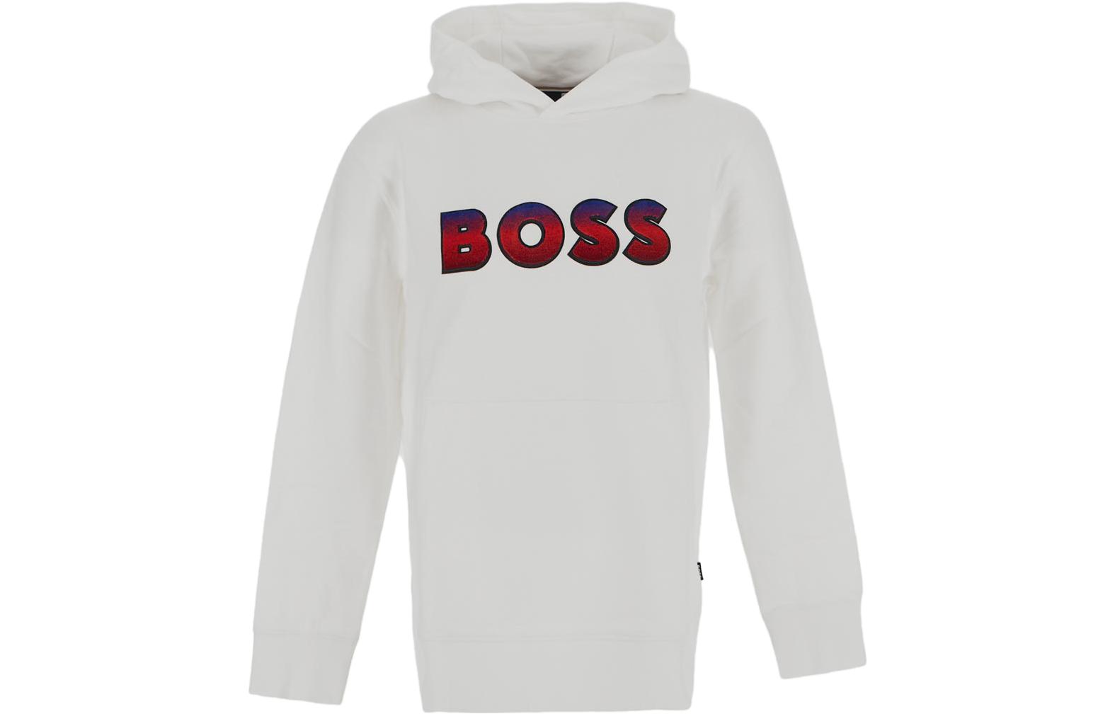 HUGO BOSS FW23 Letter Print Pullover Sweatshirt White 50499560-100