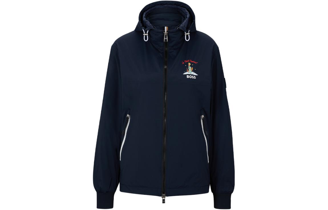 HUGO BOSS FW23 Little Prince Logo Printed Zip Hoodie Jacket Blue Mens. 50510236-404 圖 2