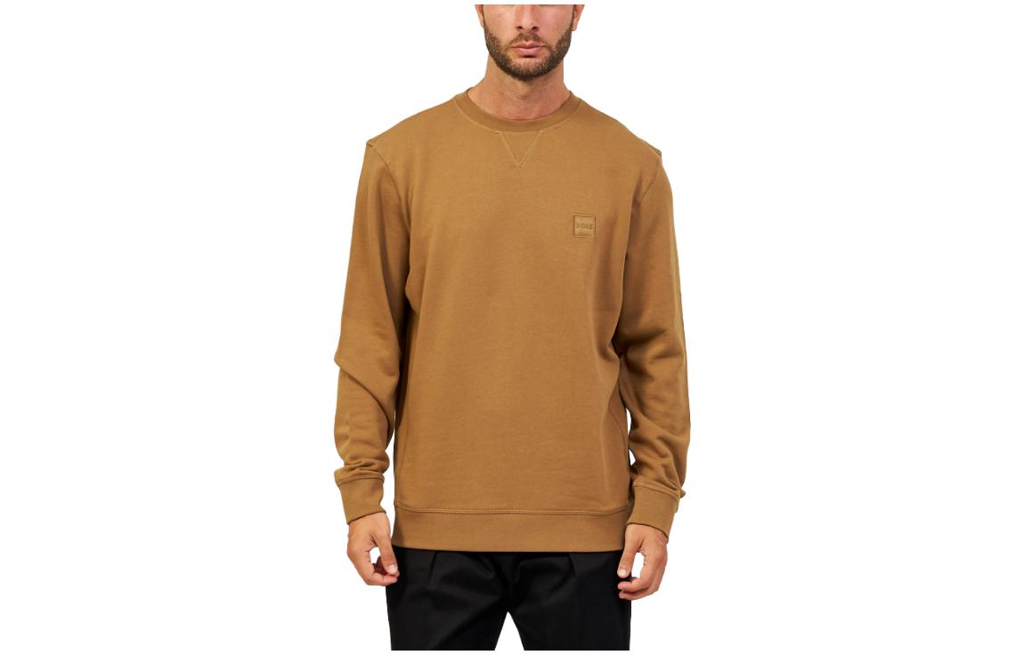 HUGO BOSS FW23 Logo Crewneck Long Sleeve Sweatshirt Brown () 50468443-280