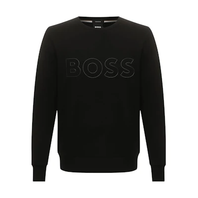 HUGO BOSS FW23 Logo Crewneck Pullover Sweatshirt Black () 50467148-001