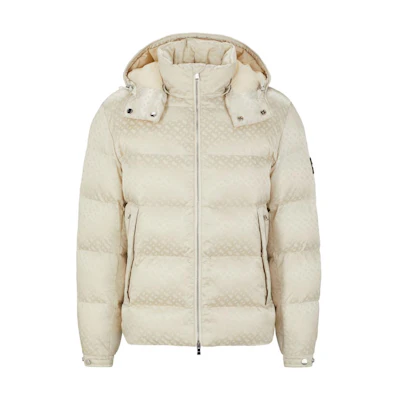HUGO BOSS FW23 Logo Jacquard Hooded Jacket White Mens 50499813-131