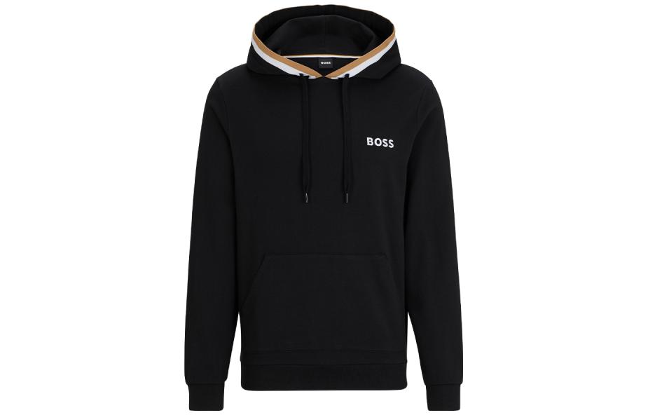 HUGO BOSS FW23 Logo Print Pullover Hoodie Men’s Black 50502937