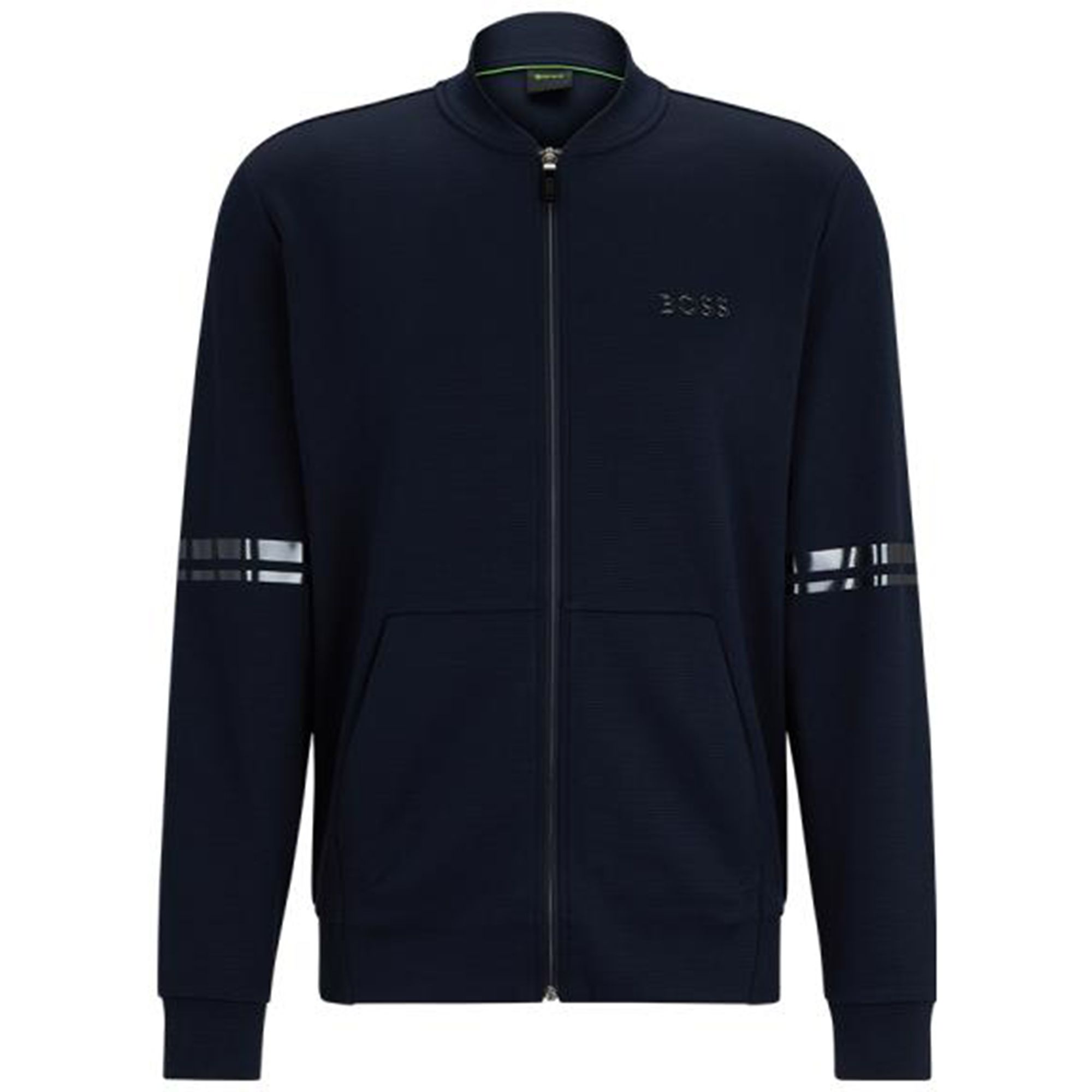 HUGO BOSS FW23 Logo Print Zip-Up Mock Neck Sweatshirt 50501207-402