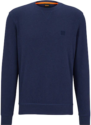 HUGO BOSS FW23 Navy Blue Crewneck Pullover Sweatshirt Lelaki 50468443-418 Order HUGO BOSS FW23 Navy Blue Crewneck Pullover Sweatshirt Lelaki 50468443-418