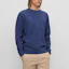 Lookbook HUGO BOSS FW23 Navy Blue Crewneck Pullover Sweatshirt Lelaki 50468443-418