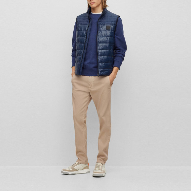 Purchase HUGO BOSS FW23 Navy Blue Crewneck Pullover Sweatshirt Lelaki 50468443-418