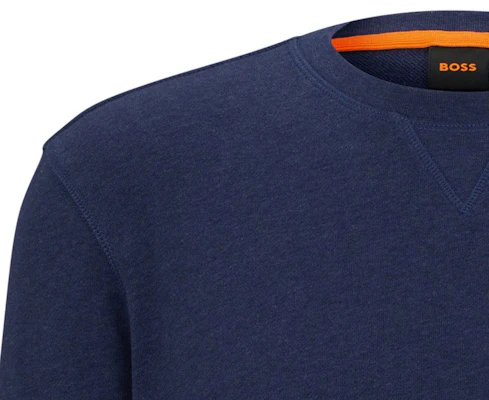 HUGO BOSS FW23 Navy Blue Crewneck Pullover Sweatshirt Lelaki 50468443-418 Sizing HUGO BOSS FW23 Navy Blue Crewneck Pullover Sweatshirt Lelaki 50468443-418