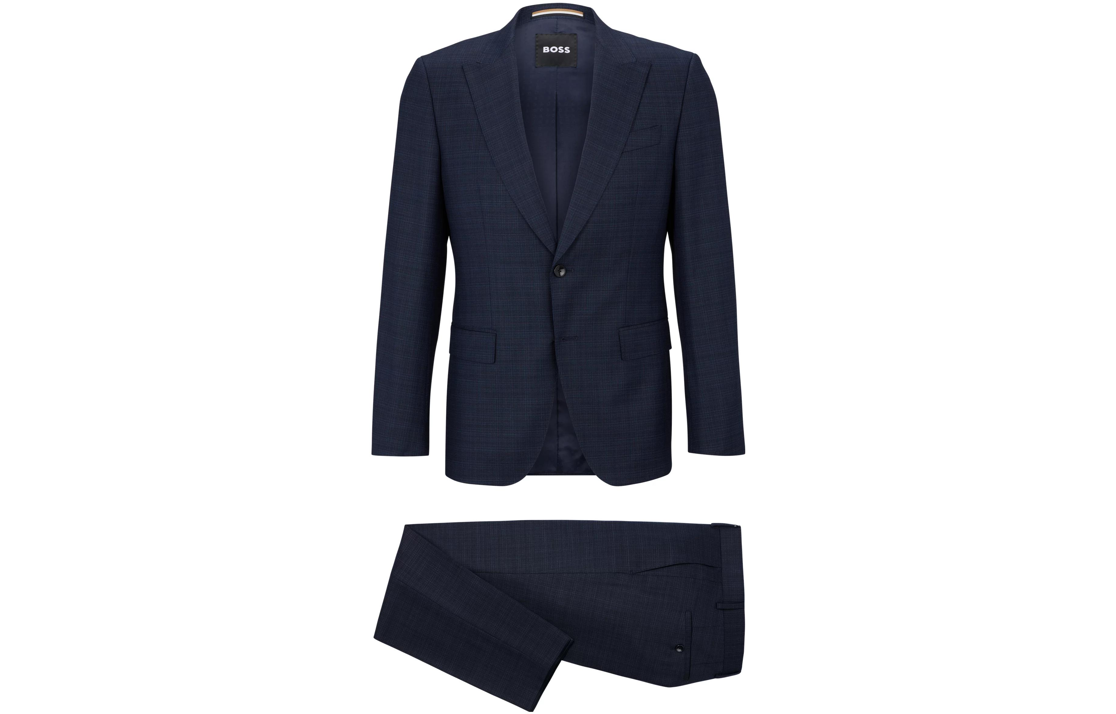 Order HUGO BOSS 2023秋冬修身版型深藍色細條紋西裝搭配套裝 50497205-404