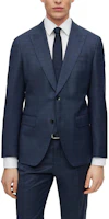 Shop HUGO BOSS 2023秋冬修身版型深藍色細條紋西裝搭配套裝 50497205-404