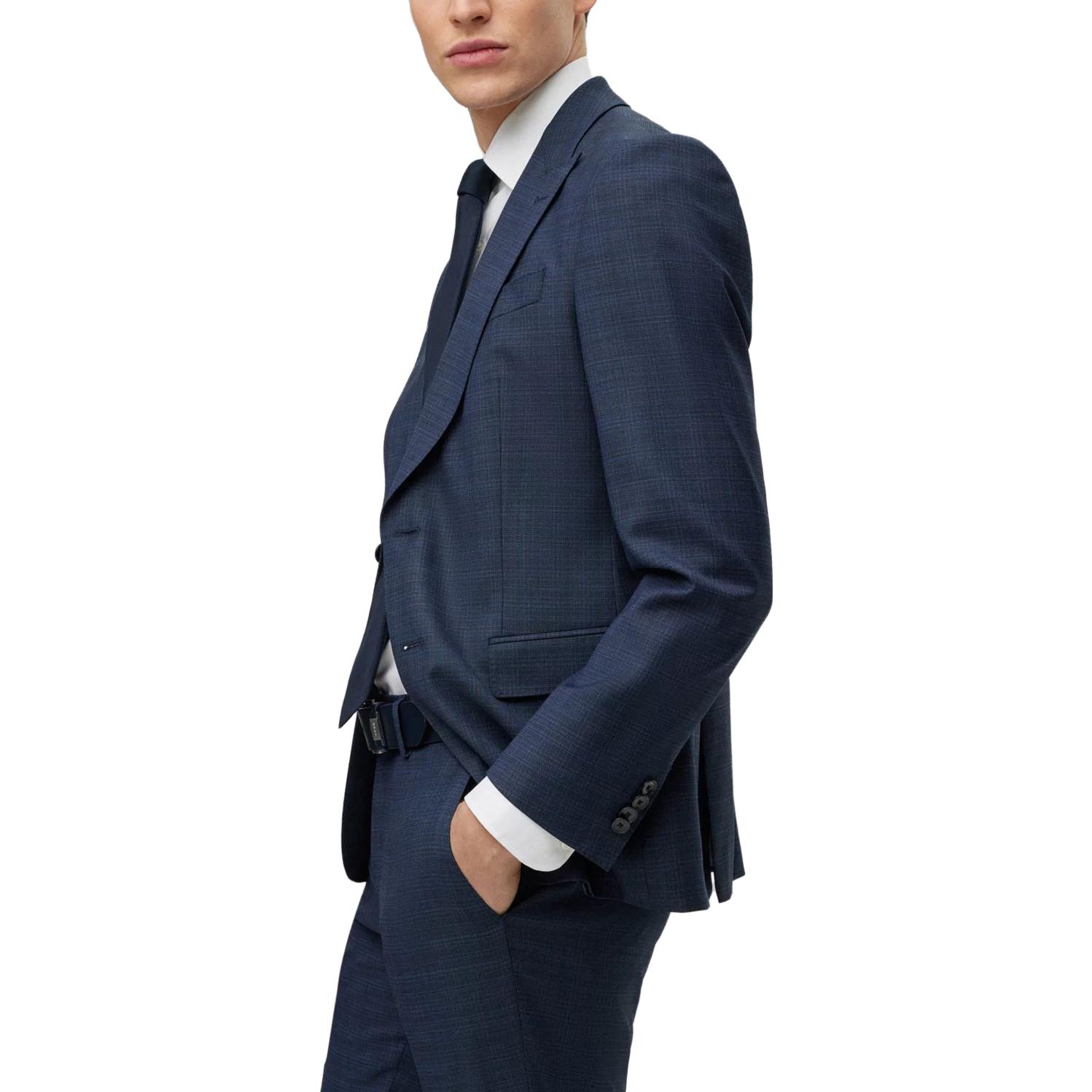 Details for HUGO BOSS 2023秋冬修身版型深藍色細條紋西裝搭配套裝 50497205-404
