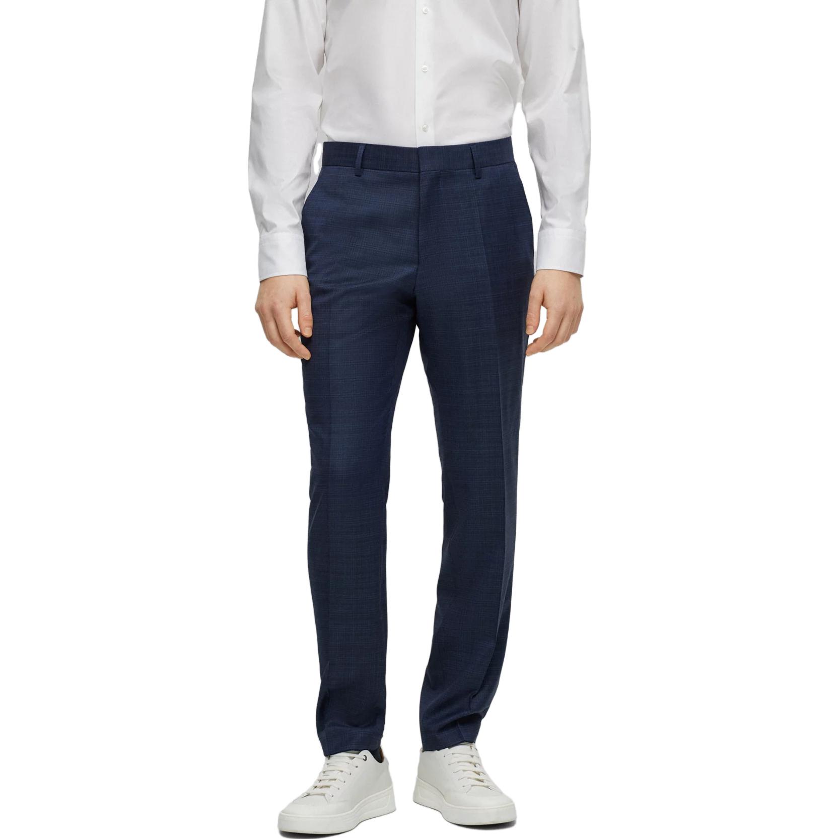 Sizing HUGO BOSS 2023秋冬修身版型深藍色細條紋西裝搭配套裝 50497205-404