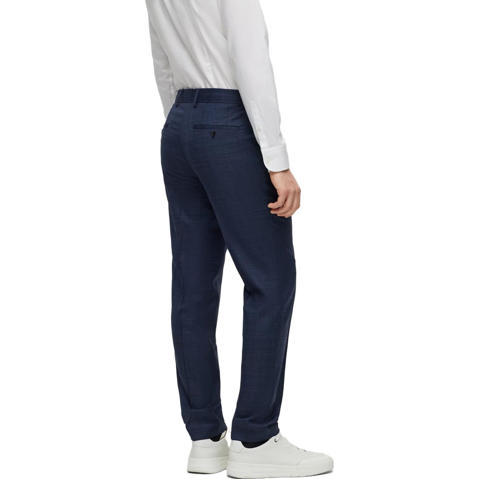 Cheap HUGO BOSS 2023秋冬修身版型深藍色細條紋西裝搭配套裝 50497205-404