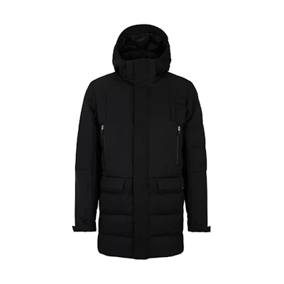 HUGO BOSS FW23 Solid Black Hooded Puffer Jacket Casual Style 50510973-001