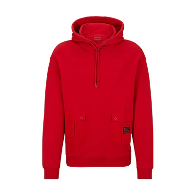 HUGO BOSS FW23 Solid Color Casual Hoodie Men’s Red Long Sleeve 50493052-693
