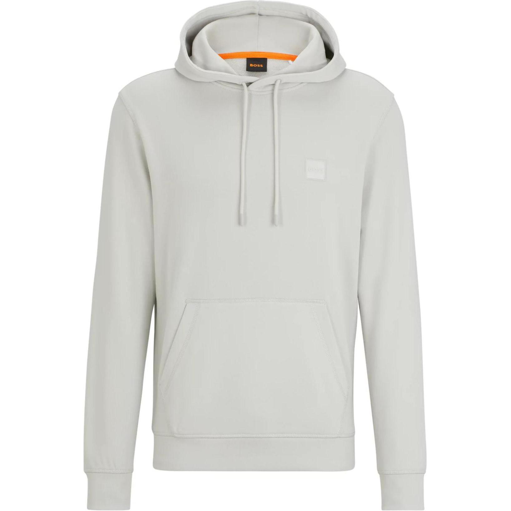 HUGO BOSS FW23 Solid Color Light Gray Hoodie Pullover Long Sleeve 50468445-057