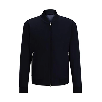 HUGO BOSS FW23 Solid Double-Zip Casual Jacket in Navy Blue 50502547-404