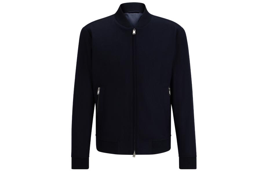 HUGO BOSS FW23 Solid Double-Zip Casual Jacket in Navy Blue 50502547-404 圖 2