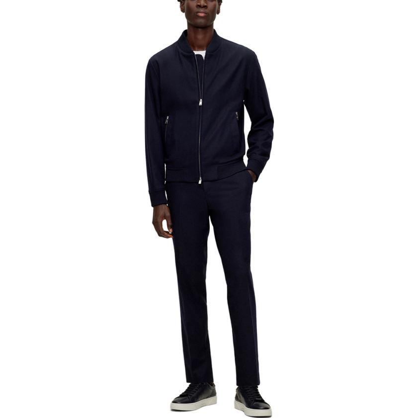 HUGO BOSS FW23 Solid Double-Zip Casual Jacket in Navy Blue 50502547-404 圖 3