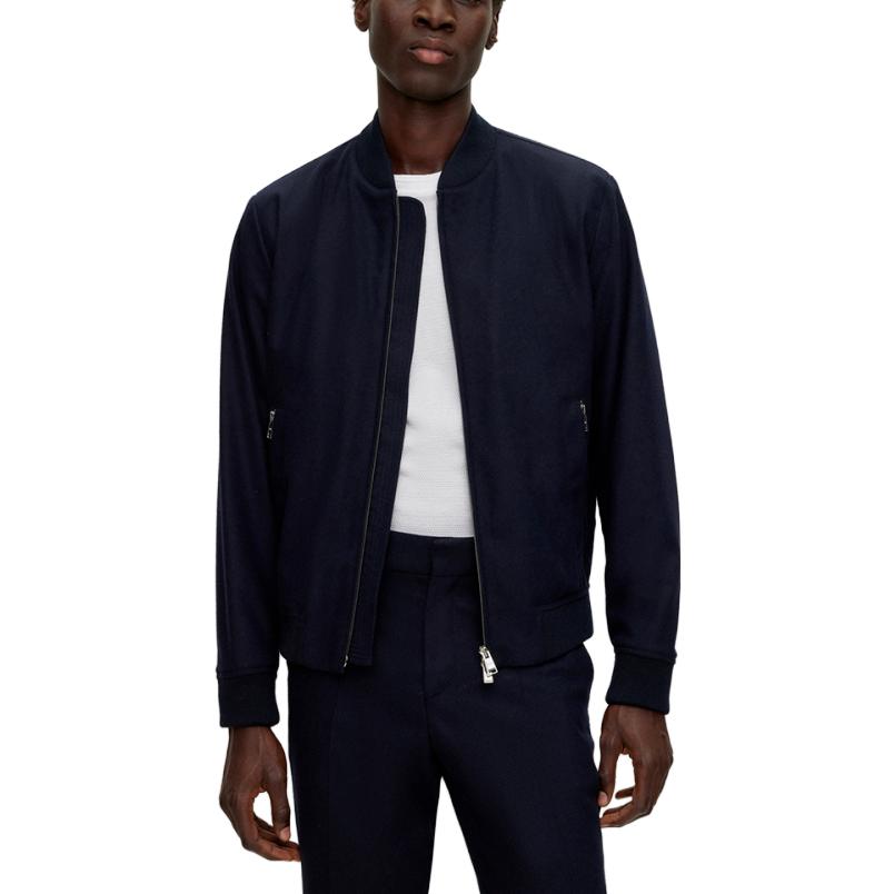 HUGO BOSS FW23 Solid Double-Zip Casual Jacket in Navy Blue 50502547-404 圖 4