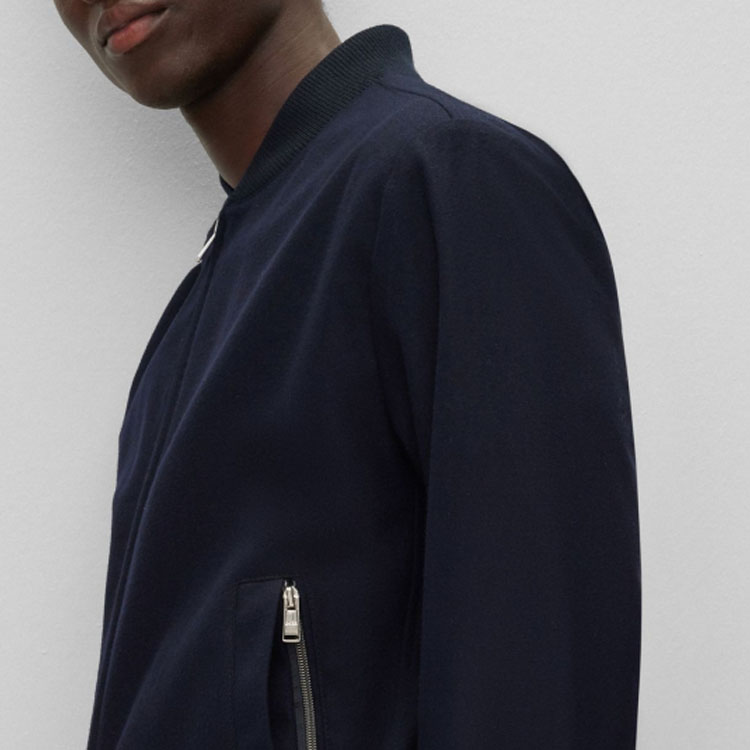 HUGO BOSS FW23 Solid Double-Zip Casual Jacket in Navy Blue 50502547-404 圖 6