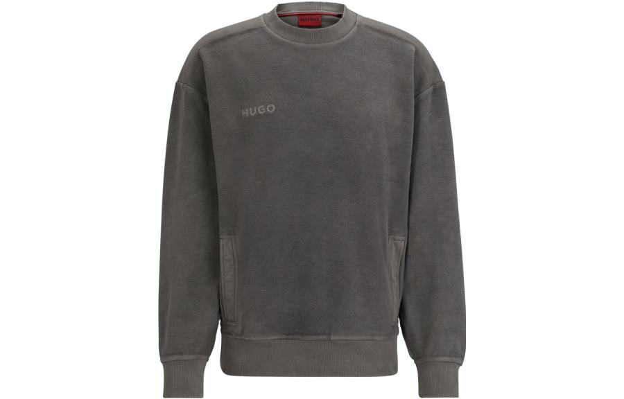 HUGO BOSS FW23 Solid Logo Embroidered Sweatshirt Men’s Dark Gray 50497944-023