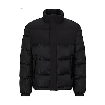 HUGO BOSS FW23 Solid Logo Jacquard Cotton Jacket Black 50496277-001