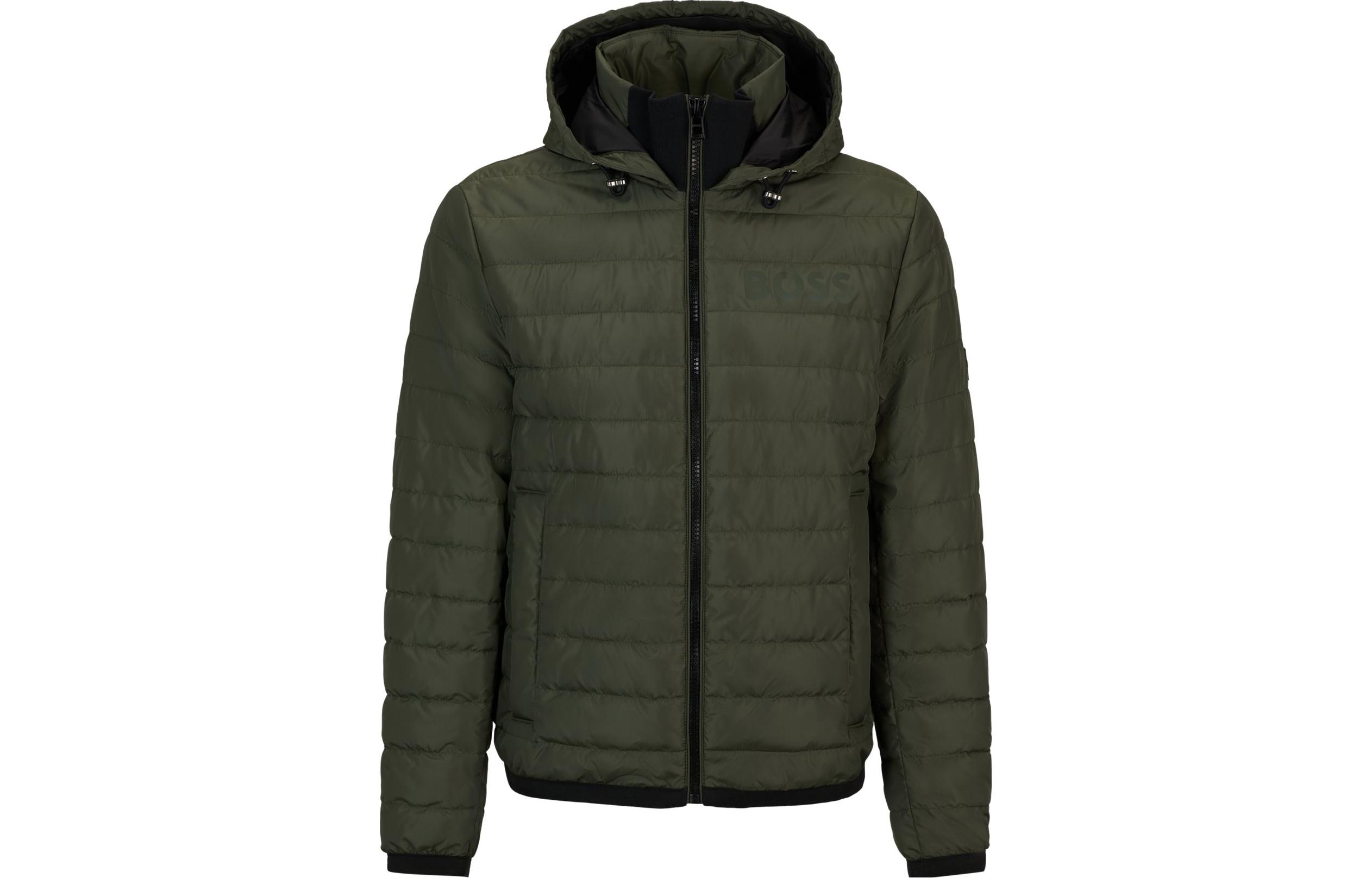 HUGO BOSS FW23 Solid Logo Long-Sleeve Jacket Green () 50510181-360