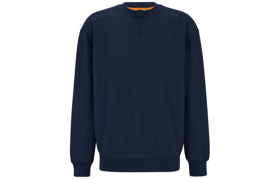 HUGO BOSS FW23 Solid Logo Sweatshirt Men’s Navy Blue 50499274-404