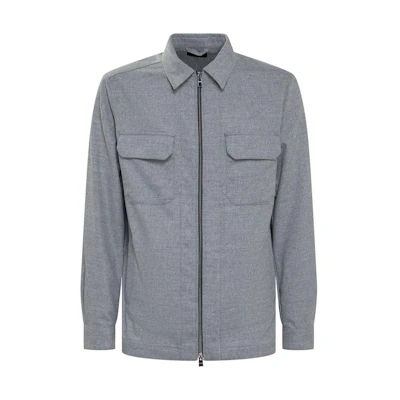 HUGO BOSS FW23 Solid Zip-Up Casual Jacket Light Gray 50479656-041