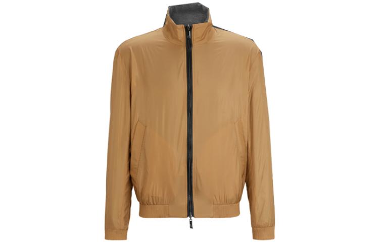 HUGO BOSS FW23 Solid Zip Jacket Casual Outerwear - Light Beige 50497741-260