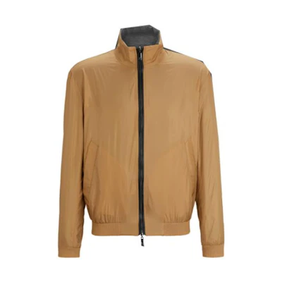 HUGO BOSS FW23 Solid Zip Jacket Casual Outerwear - Light Beige 50497741-260