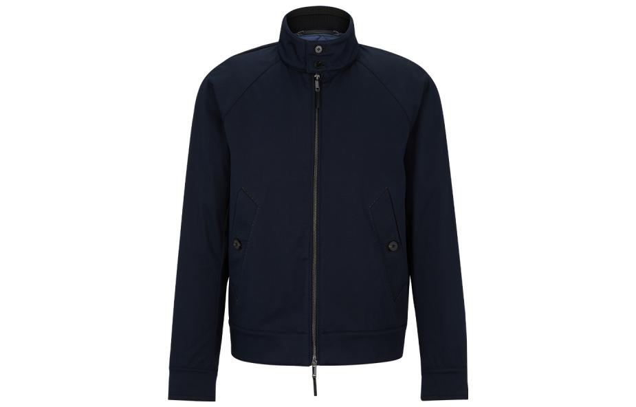 HUGO BOSS FW23 Solid Zip Pocket High-Collar Casual Jacket Men’s Navy Blue 50494586-404