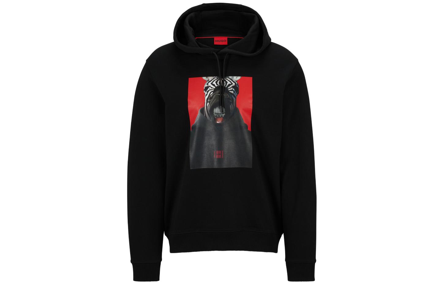 HUGO BOSS FW23 Zebra Print Sweatshirt Men’s Black 50498293-001