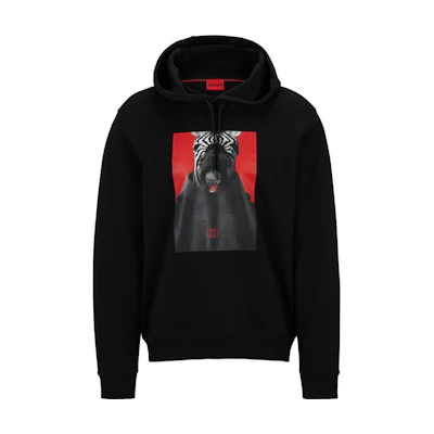 HUGO BOSS FW23 Zebra Print Sweatshirt Men’s Black 50498293-001