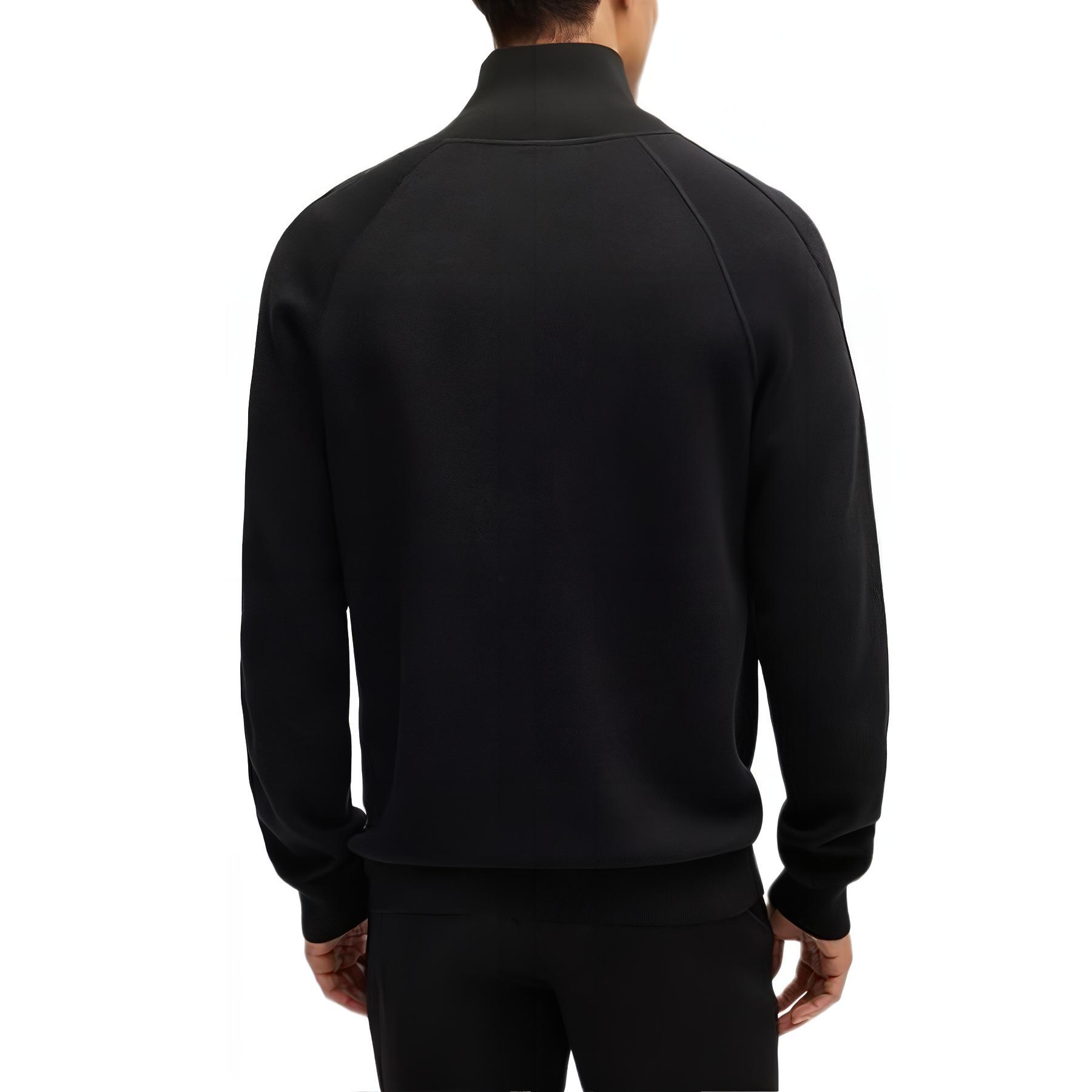Lookbook HUGO BOSS FW24 黑色半高領拉鍊針織毛衣 50519629-001