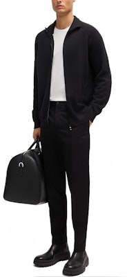 HUGO BOSS FW24 黑色半高領拉鍊針織毛衣 50519629-001 Shop HUGO BOSS FW24 黑色半高領拉鍊針織毛衣 50519629-001