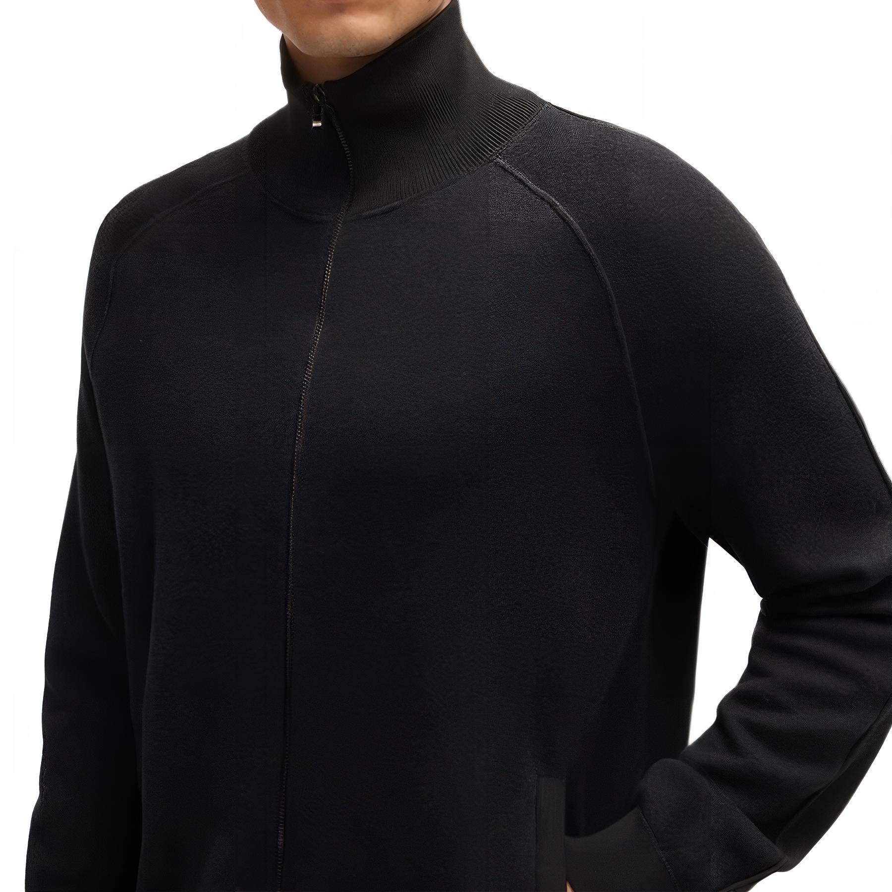 Purchase HUGO BOSS FW24 黑色半高領拉鍊針織毛衣 50519629-001