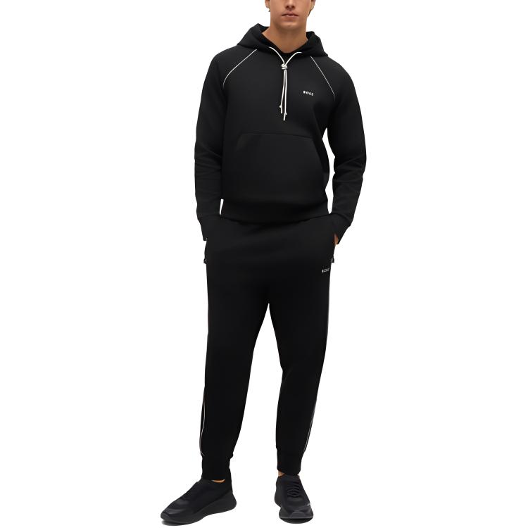 HUGO BOSS FW24  Black Hoodie with Solid Color Letter Logo Print. 50518185-001 圖 3